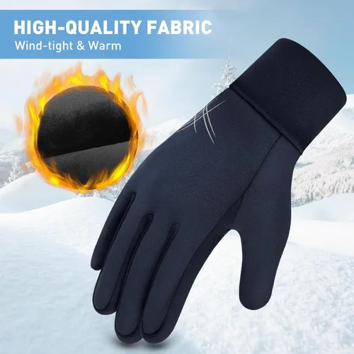 Vista 2 de EEFOW Guantes impermeables para pantalla táctil de invierno para niños guantes deportivos ligeros y cálidos para clima frío para niños de 6 a 12