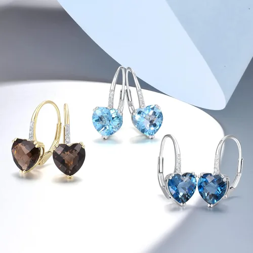 Vista 3 de Santuzza 10K Solid Gold Genuine Diamond Leverback Dangle Earrings for Women