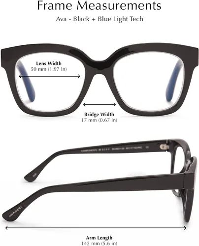 Vista 3 de DIFF Ava Reading Glasses Blue Light Blocking Oversized Readers Lightweight Designer Blue Blockers