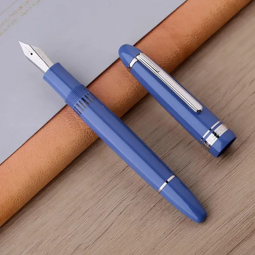 Vista 8 de erofa Majohn P136 Pluma Estilográfica de Pistón Punta Mediana con Caja, Juego de Pluma de Escritura de Resina Negra