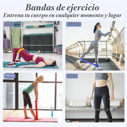 Vista 7 de VEICK 5-Level Resistance Loop Bands Set for Strength Training & Pilates Surtido