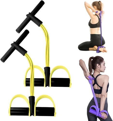 Vista 9 de Banda de resistencia elástica multifuncional para yoga, extractor de pedal de estiramiento mejorado 2026 con asas para entrenamiento de cuerpo