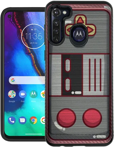 Vista 22 de CasesOnDeck Funda de agarre compatible con [Motorola Moto G Stylus (2020) [Brushed Armor] - Funda delgada y resistente, color negro mate (astronauta)