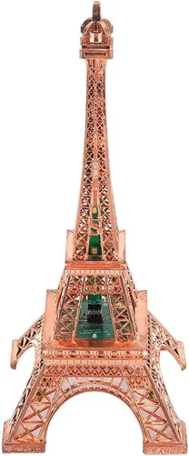 Vista 8 de LIZEALUCKY Estatua de la Torre Eiffel, modelo de torre Eiffel de 10.2 pulgadas, torre decorativa de escritorio de mesa con luz nocturna 3D, luminoso