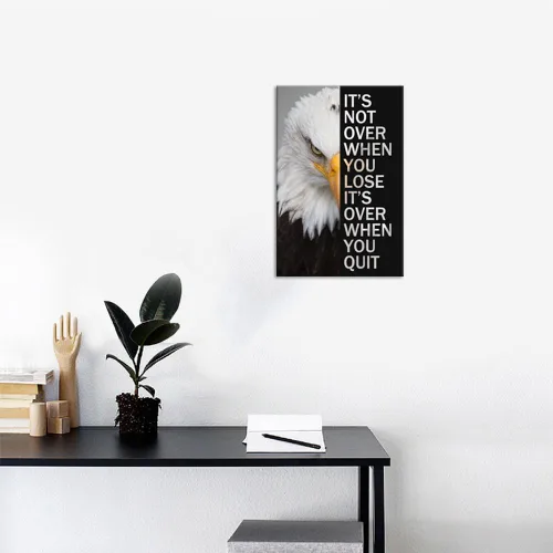 Vista 3 de Lienzo inspirador para pared, póster inspirador de águila animal, emprendedor, cita positiva, ilustración, decoración de oficina, marco de regalo