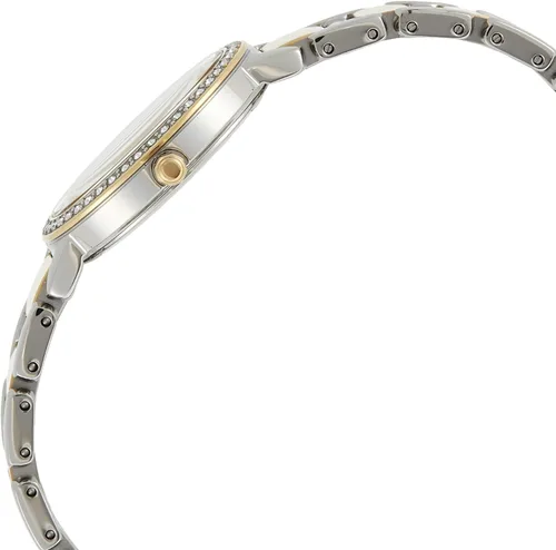 Vista 5 de SEIKO Reloj bisel de cristal de dos tonos para mujer con esfera estampada con purpurina plateado Cronógrafo
