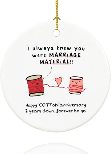 Vista 9 de Adorno de papel de aniversario de primer año para pareja, primera boda para 1 año, regalos de señor y señora, recuerdo de cerámica para primer