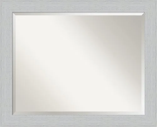 Vista 12 de Amanti Art Espejo de baño azul para sobre el fregadero, espejo de tocador rectangular azul marino Shiplap de 24 x 20 pulgadas, marco de madera