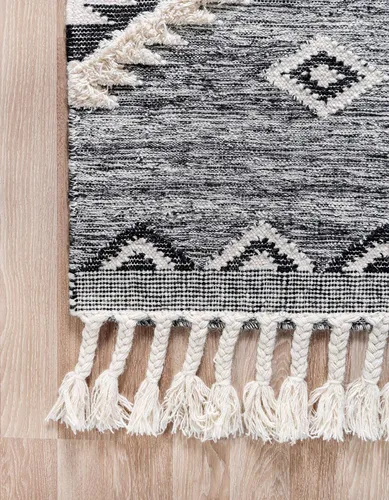 Vista 8 de Unique Loom Mesa Collection - Alfombra de área - Papago (2 pies 2 pulgadas x 6 pies 1 pulgada, carbón/gris)