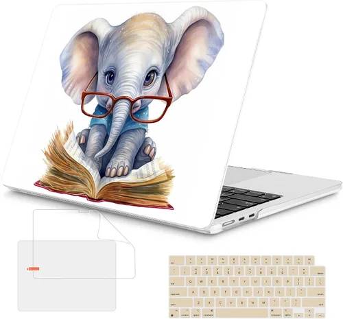 Vista 11 de Mektron Funda para MacBook Air 2026 de 15 pulgadas M5 A3448 compatible con M4 A3241 /M3 A3114/M2 A2941 cubierta rígida de plástico impreso