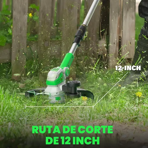 Vista 3 de Soyus - Desbrozadora inalámbrica de 12 pulgadas y 20 V, batería y cargador de 2 × 2.0 Ah