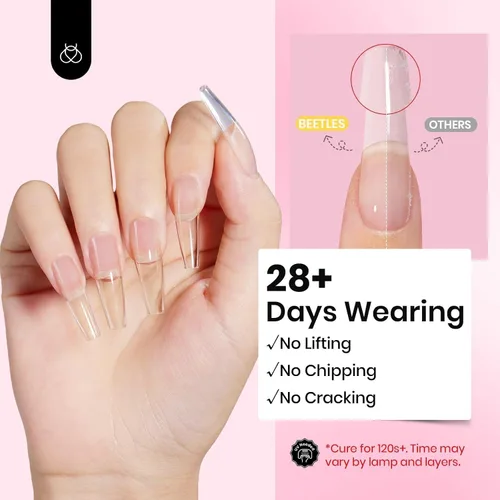 Vista 13 de Beetles Kit de Gel Duro para Uñas Clásico Neutro 3 Colores 9 en 1 Extensión de Uñas Esculpido de Alta Dureza para Profesionales de Salón Gel