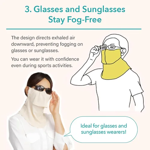 Vista 6 de YAKeNU UV CUT MASK Máscara de protección solar UV para cara y cuello, Yake-nu SO-Cool 514 negro