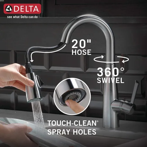 Vista 6 de Delta Faucet Essa Llave de una manija para bar/preparación con acoplamiento de magnatita y cabezal rociador Touch-Clean, 9913-AR-DST