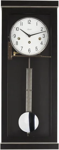 Vista 2 de Hermle Reloj de pared, cristal de madera, negro, 22.4 in x 8.9 in x 5.1 in