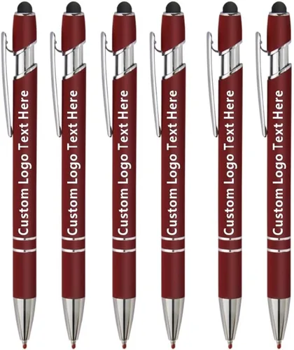 Vista 17 de Bolígrafos de tinta con punta de lápiz óptico con cuerpo de metal, punta media (0.028 in), bolígrafos de tinta de gel negra, 6 unidades, hogar, Negro