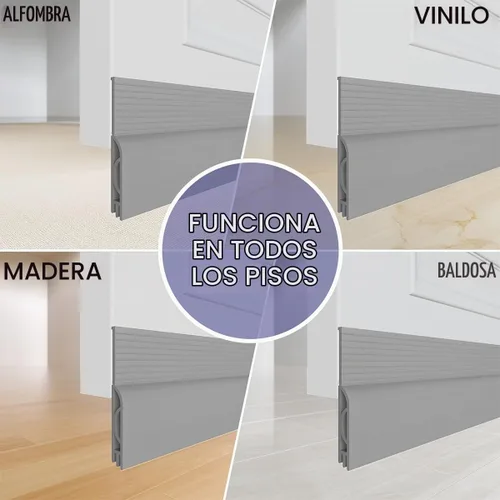 Vista 9 de Tope de corriente de puerta Pundin, barrido de puerta ajustable para la parte inferior de la puerta, sello de puerta inferior de silicona para Gris