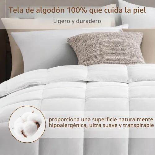Vista 5 de ACCURATEX Relleno de edredón ligero Queen, carcasa de algodón, relleno