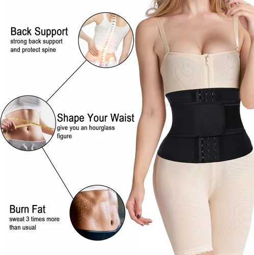 Vista 6 de Entrenadores de cintura de torso corto para mujer, corsé debajo del busto, de látex, faja deportiva de reloj de arena