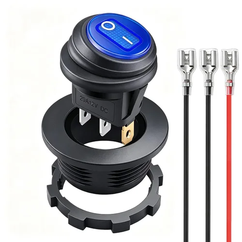 Vista 26 de Twidec Interruptor basculante redondo de 12 V de 12 V de encendido y apagado AC 6A/250 V 10 A/125 V SPST 2 pines 2 posiciones 12 voltios DC círculo