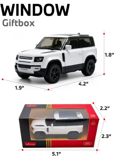Vista 2 de RASTAR 1/43 Officially Licensed Diecast for Land Rover Defender 90, White