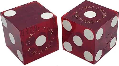 Vista 22 de Par de dados de casino en serie a juego - Auténticos dados de dados de Las Vegas 0.748 in, juegos de mesa y coleccionables - Aliante rojo pulido