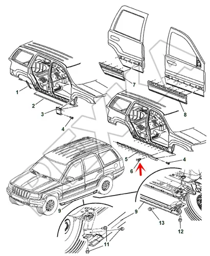 Vista 5 de Rexka 20 piezas de sujetador de clip de panel basculante 5FR56DX9 compatible con Jeep Grand Cherokee 1999