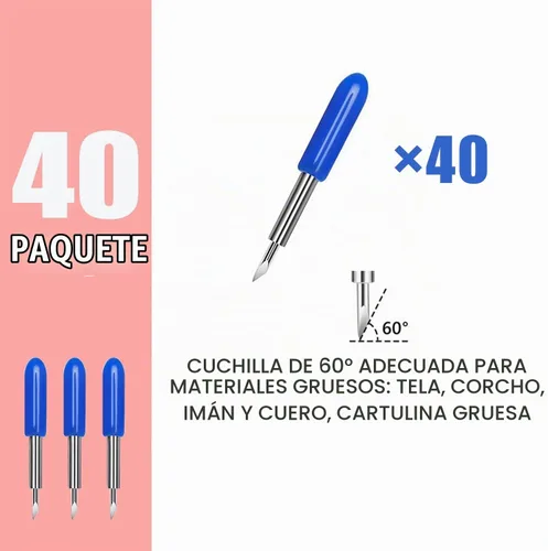 Vista 2 de THANMAO 40 cuchillas de repuesto compatibles con máquinas de corte Explore Air 2/Air 3/Maker/Maker 3/4, incluye 40 cuchillas de corte profundo