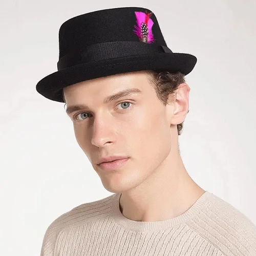 Vista 2 de Sombrero de plumas surtidas de plumas naturales para hombres y mujeres, sombreros artesanales, manualidades, accesorios coloridos para el cabello