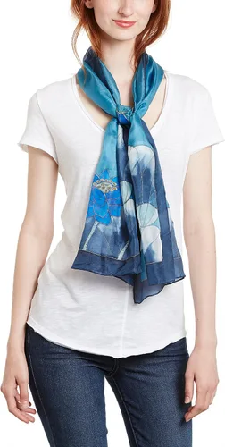 Vista 7 de Women's 100% Mulberry Silk Scarf Long Hand Painted Floral