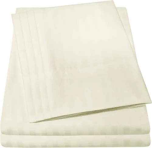 Vista 24 de Juego de sábanas de 4 piezas para camas individuales de 1500 hilos de microfibra de cepillado fino con bolsillo profundo - 1 funda de almohada