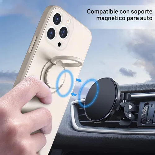Vista 5 de Hython Funda para iPhone 13 Pro Max con soporte de anillo [soporte de anillo giratorio de 360° con base magnética]