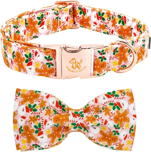 Vista 31 de Elegant little tail - Collar de otoño para mascotas con corbatín, lindo collar de Halloween con estampado de flores y calabaza para cachorros