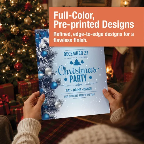 Vista 6 de Current - Papelería navideña de campanas plateadas, para cartas de Navidad o notas escritas a mano, 25 hojas, 8½ x 11 pulgadas, compatible con Bells