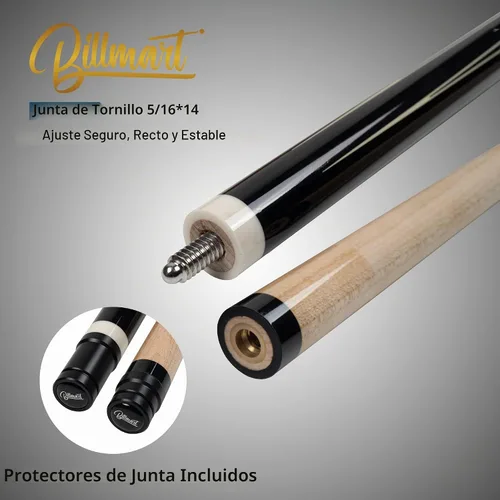Vista 3 de Taco de billar, tacos de billar con estuche rígido, 2 piezas de 58 pulgadas para mesa de billar, taco de billar con punta de 13 mm, 19-21 oz taco