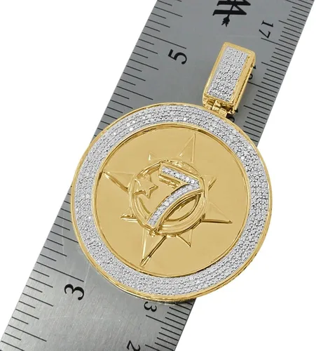 Vista 3 de KingCrown Jewelers Dije musulmán de diamante auténtico auténtico para hombre de 0.40 quilates, 20+ gramos, 5% nación, cinco percentros, Allah