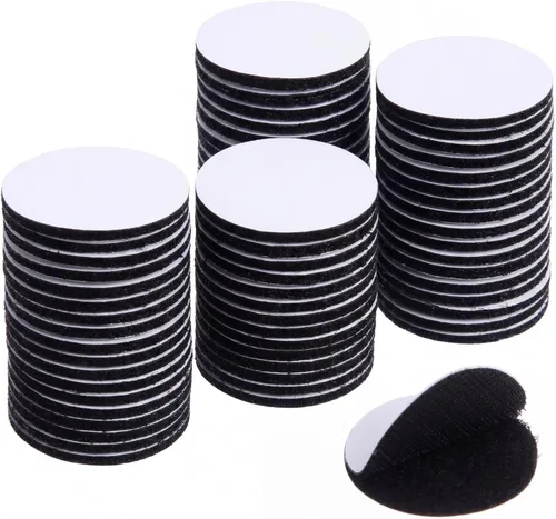 Vista 12 de WILLBOND 24 pares de parches de árbitro de 1 pulgada con puntos negros autoadhesivos redondos de doble cara de gancho y bucle, cinta adhesiva