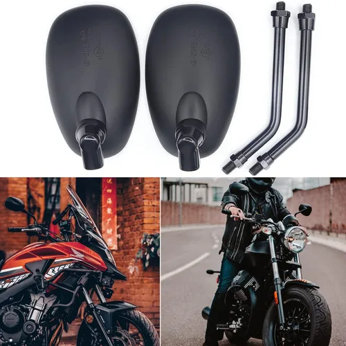 Vista 3 de Espejos laterales retrovisores para manillar de motocicleta, 0.394 in para Honda Sports Bike Cruiser Chopper Dirt Bike Scooter