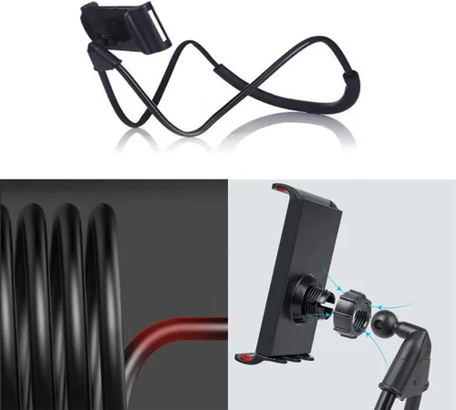 Vista 3 de Soporte universal para teléfono móvil, soporte para teléfono celular perezoso y soporte para teléfono de tableta de cuello Soporte para teléfono