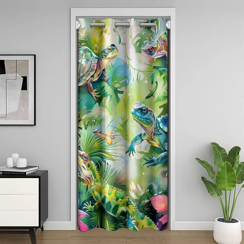 Vista 19 de jejeloiu Cow Skull Door Curtain for Doorway Privacy 34x80 Inch 1 Panel Kids Longhorn Skull Closet Cover for Boys Girls Teens Western Desert Room
