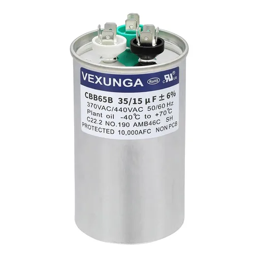 Vista 79 de VEXUNGA Capacitor Dual de Arranque Redondo A/C de 50/5 uF 50+5 MFD 370VAC o 440VAC CBB65 CBB65B Capacitores de Aire Acondicionado para Motor