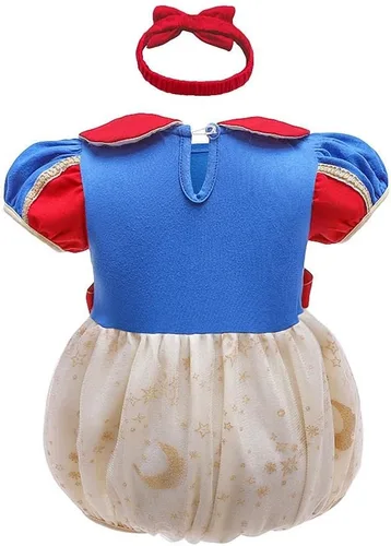 Vista 2 de Dressy Daisy Baby Girl Princess Romper Costumes Onesie Dress Bodysuit with Headband Halloween Birthday Party Fancy Outfits