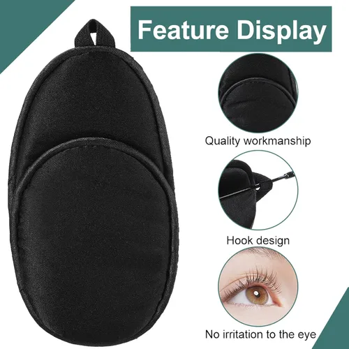 Vista 2 de Nuanchu 6 parches de seda para ojos para adultos, hombres, mujeres, anteojos, parches suaves para cubrir cualquier ojo (negro)