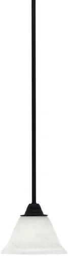 Vista 72 de Toltec Lighting Paramount - Mini colgante de 1 luz en acabado negro mate con cristal de arte perla de 7 pulgadas y estilo negro
