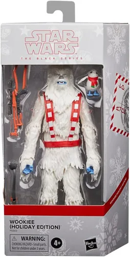 Vista 4 de Peppa Pig Star Wars The Black Series Wookiee (edición navideña) Figura de acción coleccionable de Navidad F5303 para edades de 4 años en adelante