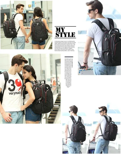 Vista 7 de Mochila para portátil de 19 pulgadas, bolsa de viaje de 55L, mochila de senderismo