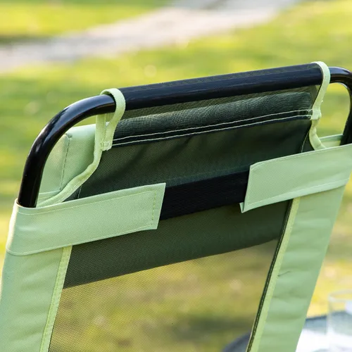 Vista 7 de Outsunny Juego de 2 sillas de comedor plegables para patio, color verde