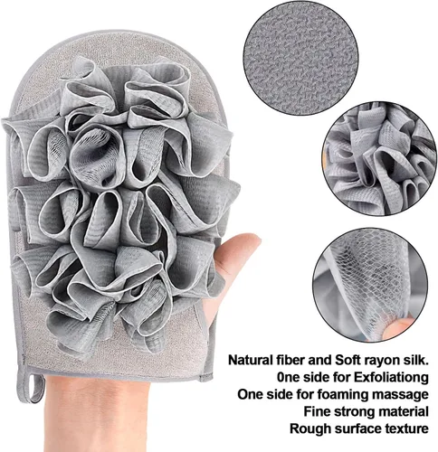 Vista 2 de Extra grande: 2 paquetes de esponjas de baño, esponja de lufa para el cuerpo, esponja de limpieza de puf de ducha, esponja de uso de ducha para baño