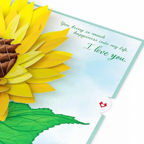 Vista 6 de Lovepop Tarjeta desplegable diaria para ella y él – Tarjetas de felicitación 3D para niños, niñas, hombres y mujeres – Para mi esposa girasol