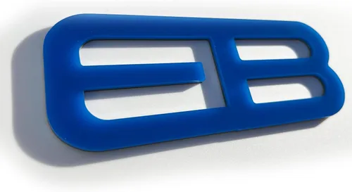 Vista 3 de Emblema EB trasero personalizado de 1 pieza compatible con Mustang Eco Ecoboost insignia logotipo (azul oscuro)